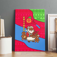 Eritrea Christmas Canvas Wall Art with African Santa Gingerbread Harp National Flag Colors and Festive Pattern Design - Wonder Print Shop