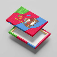 Eritrea Christmas Canvas Wall Art with African Santa Gingerbread Harp National Flag Colors and Festive Pattern Design - Wonder Print Shop