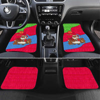Eritrea Christmas Car Mats with African Santa Gingerbread Harp National Flag Colors and Festive Pattern Design - Wonder Print Shop