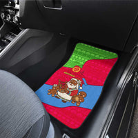 Eritrea Christmas Car Mats with African Santa Gingerbread Harp National Flag Colors and Festive Pattern Design - Wonder Print Shop