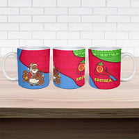 Eritrea Christmas Ceramic Mug with African Santa Gingerbread Harp National Flag Colors and Festive Pattern Design - Wonder Print Shop