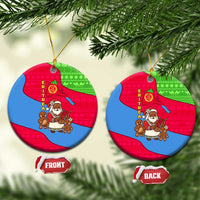 Eritrea Christmas Ceramic Ornament with African Santa Gingerbread Harp National Flag Colors and Festive Pattern Design - Wonder Print Shop