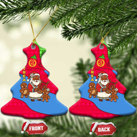 Eritrea Christmas Ceramic Ornament with African Santa Gingerbread Harp National Flag Colors and Festive Pattern Design - Wonder Print Shop