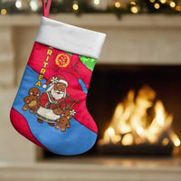 Eritrea Christmas Stocking with African Santa Gingerbread Harp National Flag Colors and Festive Pattern Design - Wonder Print Shop