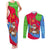 Eritrea Christmas Couples Matching Tank Maxi Dress and Long Sleeve Button Shirt with African Santa Gingerbread Harp National Flag Colors and Festive Pattern Design - Wonder Print Shop