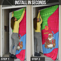 Eritrea Christmas Door Cover with African Santa Gingerbread Harp National Flag Colors and Festive Pattern Design - Wonder Print Shop