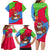 Eritrea Christmas Family Matching Long Sleeve Bodycon Dress and Hawaiian Shirt with African Santa Gingerbread Harp National Flag Colors and Festive Pattern Design - Wonder Print Shop