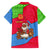 Eritrea Christmas Family Matching Long Sleeve Bodycon Dress and Hawaiian Shirt with African Santa Gingerbread Harp National Flag Colors and Festive Pattern Design - Wonder Print Shop