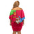Eritrea Christmas Family Matching Off Shoulder Short Dress and Hawaiian Shirt with African Santa Gingerbread Harp National Flag Colors and Festive Pattern Design - Wonder Print Shop