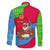 Eritrea Christmas Family Matching Short Sleeve Bodycon Dress and Hawaiian Shirt with African Santa Gingerbread Harp National Flag Colors and Festive Pattern Design - Wonder Print Shop
