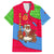 Eritrea Christmas Family Matching Summer Maxi Dress and Hawaiian Shirt with African Santa Gingerbread Harp National Flag Colors and Festive Pattern Design - Wonder Print Shop