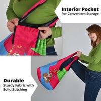 Eritrea Christmas Grocery Bag with African Santa Gingerbread Harp National Flag Colors and Festive Pattern Design - Wonder Print Shop