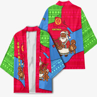 Eritrea Christmas Kimono with African Santa Gingerbread Harp National Flag Colors and Festive Pattern Design - Wonder Print Shop