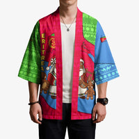Eritrea Christmas Kimono with African Santa Gingerbread Harp National Flag Colors and Festive Pattern Design - Wonder Print Shop