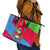 Eritrea Christmas Leather Tote Bag with African Santa Gingerbread Harp National Flag Colors and Festive Pattern Design - Wonder Print Shop