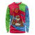 Eritrea Christmas Long Sleeve Shirt with African Santa Gingerbread Harp National Flag Colors and Festive Pattern Design - Wonder Print Shop