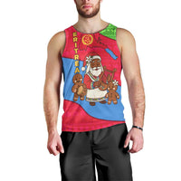 Eritrea Christmas Men Tank Top with African Santa Gingerbread Harp National Flag Colors and Festive Pattern Design - Wonder Print Shop