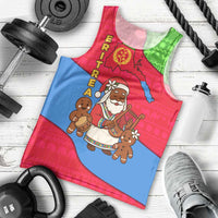 Eritrea Christmas Men Tank Top with African Santa Gingerbread Harp National Flag Colors and Festive Pattern Design - Wonder Print Shop
