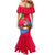 Eritrea Christmas Mermaid Dress with African Santa Gingerbread Harp National Flag Colors and Festive Pattern Design - Wonder Print Shop