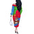 Eritrea Christmas Off The Shoulder Long Sleeve Dress with African Santa Gingerbread Harp National Flag Colors and Festive Pattern Design - Wonder Print Shop