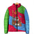 Eritrea Christmas Padded Jacket with African Santa Gingerbread Harp National Flag Colors and Festive Pattern Design - Wonder Print Shop