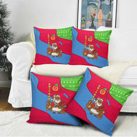 Eritrea Christmas Pillow Cover with African Santa Gingerbread Harp National Flag Colors and Festive Pattern Design - Wonder Print Shop