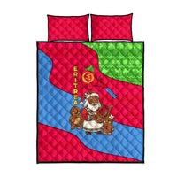 Eritrea Christmas Quilt Bed Set with African Santa Gingerbread Harp National Flag Colors and Festive Pattern Design - Wonder Print Shop