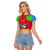 Eritrea Christmas Raglan Cropped T Shirt with African Santa Gingerbread Harp National Flag Colors and Festive Pattern Design - Wonder Print Shop