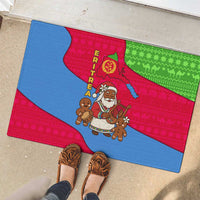 Eritrea Christmas Rubber Doormat with African Santa Gingerbread Harp National Flag Colors and Festive Pattern Design - Wonder Print Shop