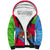 Eritrea Christmas Sherpa Hoodie with African Santa Gingerbread Harp National Flag Colors and Festive Pattern Design - Wonder Print Shop