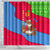 Eritrea Christmas Shower Curtain with African Santa Gingerbread Harp National Flag Colors and Festive Pattern Design - Wonder Print Shop