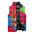 Eritrea Christmas Sleeveless Puffer Jacket with African Santa Gingerbread Harp National Flag Colors and Festive Pattern Design - Wonder Print Shop
