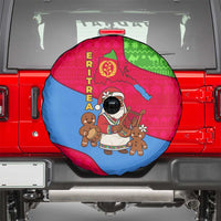 Eritrea Christmas Spare Tire Cover with African Santa Gingerbread Harp National Flag Colors and Festive Pattern Design - Wonder Print Shop