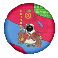 Eritrea Christmas Spare Tire Cover with African Santa Gingerbread Harp National Flag Colors and Festive Pattern Design - Wonder Print Shop
