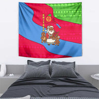 Eritrea Christmas Tapestry with African Santa Gingerbread Harp National Flag Colors and Festive Pattern Design - Wonder Print Shop