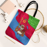 Eritrea Christmas Tote Bag with African Santa Gingerbread Harp National Flag Colors and Festive Pattern Design - Wonder Print Shop