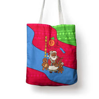 Eritrea Christmas Tote Bag with African Santa Gingerbread Harp National Flag Colors and Festive Pattern Design - Wonder Print Shop