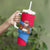 Eritrea Christmas Tumbler With Handle with African Santa Gingerbread Harp National Flag Colors and Festive Pattern Design - Wonder Print Shop