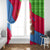 Eritrea Christmas Window Curtain with African Santa Gingerbread Harp National Flag Colors and Festive Pattern Design - Wonder Print Shop