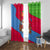 Eritrea Christmas Window Curtain with African Santa Gingerbread Harp National Flag Colors and Festive Pattern Design - Wonder Print Shop