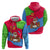 Eritrea Christmas Zip Hoodie with African Santa Gingerbread Harp National Flag Colors and Festive Pattern Design - Wonder Print Shop