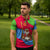 Eritrea Christmas Zipper Polo Shirt with African Santa Gingerbread Harp National Flag Colors and Festive Pattern Design - Wonder Print Shop