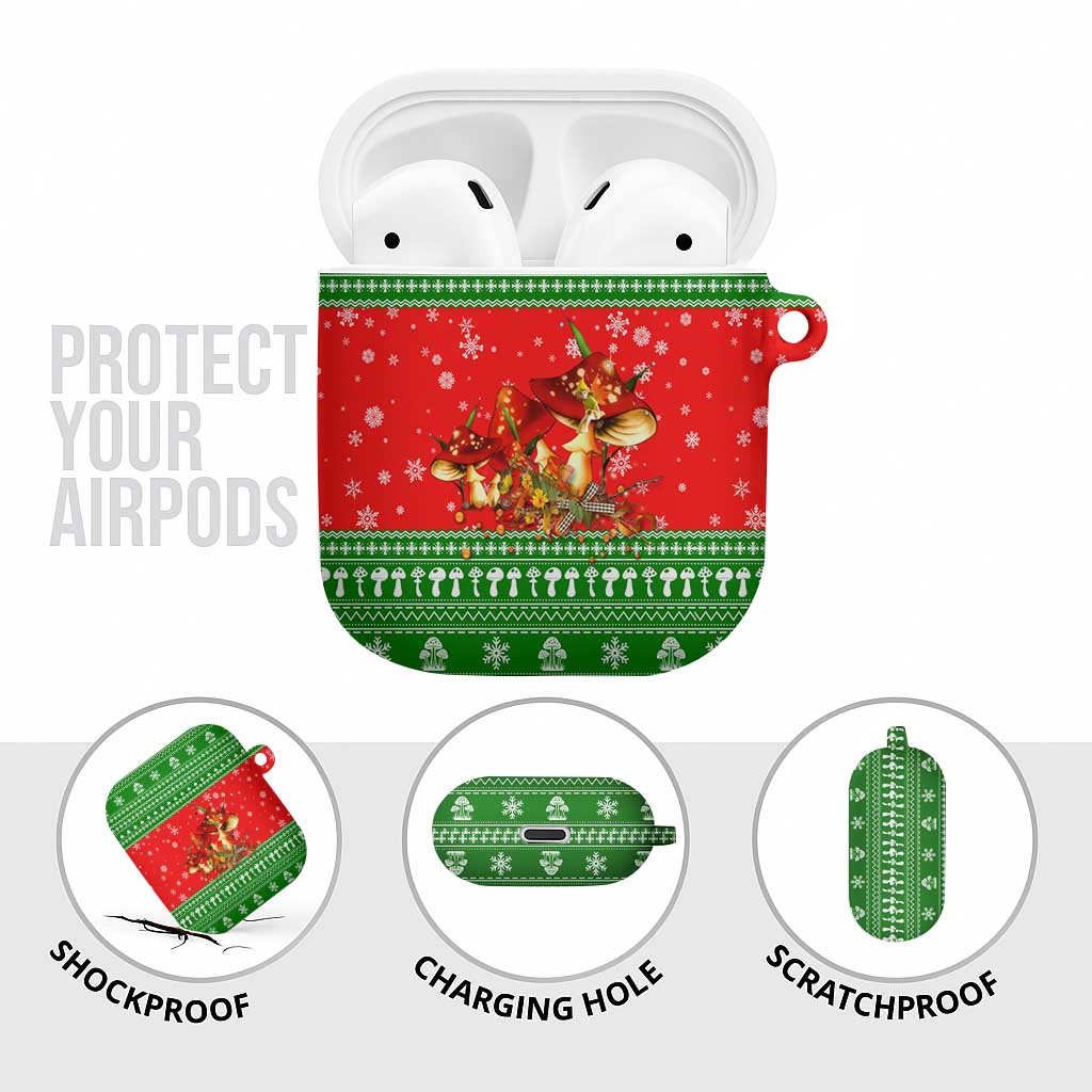 Amazing Mushroom Christmas Yall Christmas AirPods Case Xmas Holiday Patterns - Wonder Print Shop