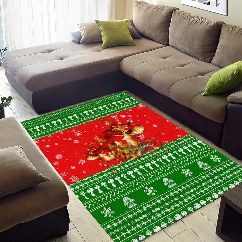 Amazing Mushroom Christmas Yall Christmas Area Rug Xmas Holiday Patterns - Wonder Print Shop