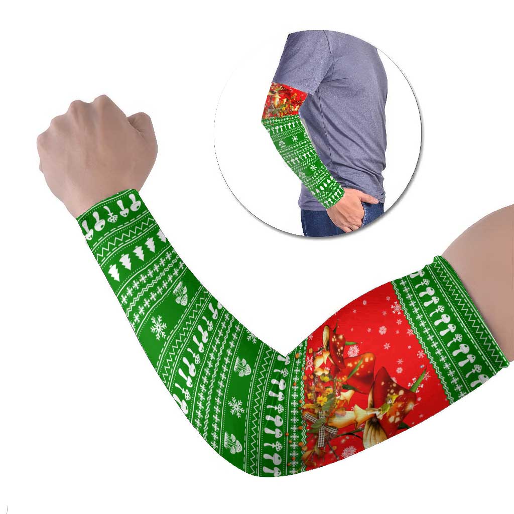 Amazing Mushroom Christmas Yall Christmas Arm Sleeves Xmas Holiday Patterns - Wonder Print Shop