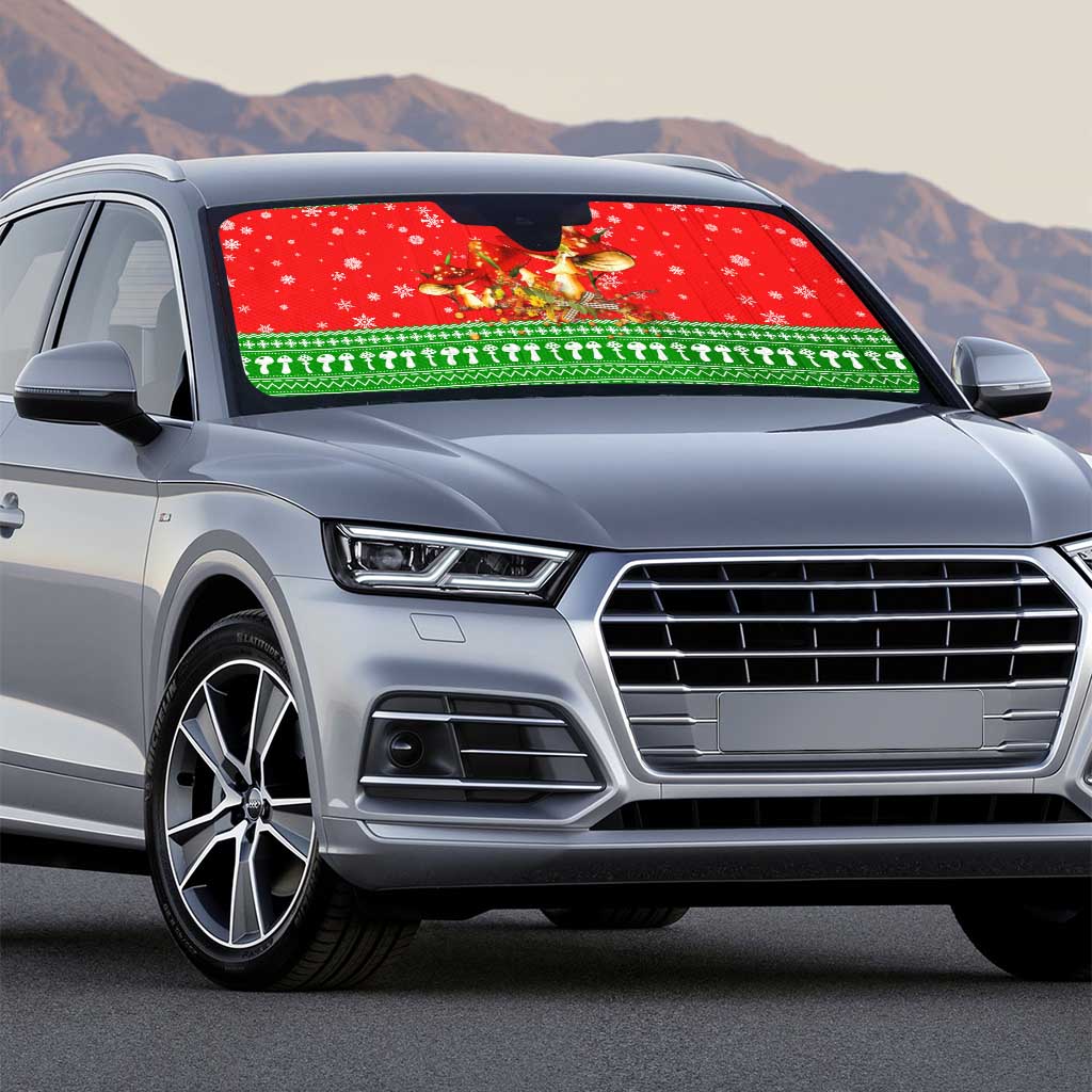 Amazing Mushroom Christmas Yall Christmas Auto Sun Shade Xmas Holiday Patterns - Wonder Print Shop