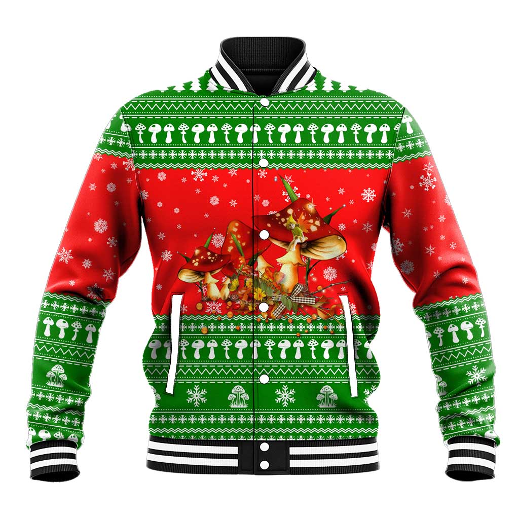 Amazing Mushroom Christmas Yall Christmas Baseball Jacket Xmas Holiday Patterns - Wonder Print Shop