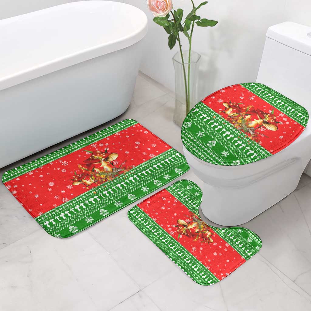 Amazing Mushroom Christmas Yall Christmas Bathroom Set Xmas Holiday Patterns - Wonder Print Shop