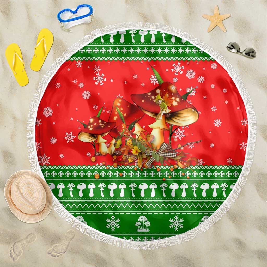 Amazing Mushroom Christmas Yall Christmas Beach Blanket Xmas Holiday Patterns - Wonder Print Shop