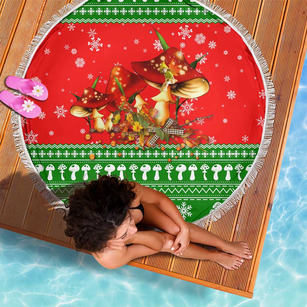 Amazing Mushroom Christmas Yall Christmas Beach Blanket Xmas Holiday Patterns - Wonder Print Shop